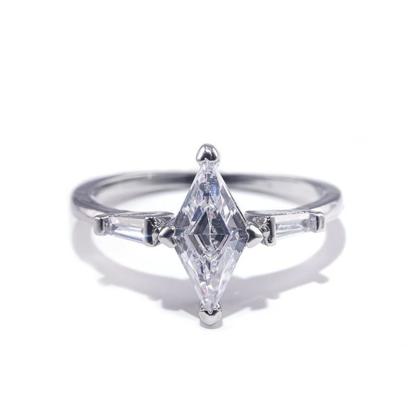 🍂   925 Silver Plated Dainty CZ Crystal Ring for Women, FB16FA1136 - Picture 1 of 7